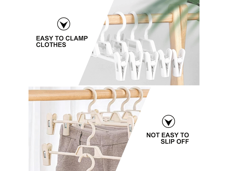 Crochets muraux cintres à pantalons en plastique - rotation à 360° et clips réglables - organisation de garde-robe - lot de 10, blanc FC-QYH-05285MF - Conforama D