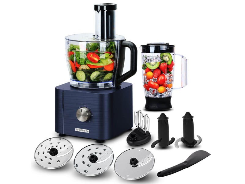  Robot de cuisine multifonction 1100 w avec bol 3,2 l et récipient 1,5 l, 3 vitesses, fonction pulse et accessoires  - Conforama A