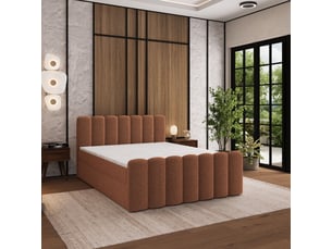 Lit avec rangement 140x200 cm <strong>MASSENO</strong> <strong></strong> coloris cuivré