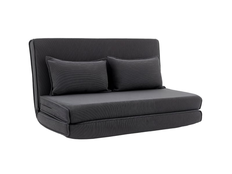 Canapé-lit de sol 135 x 88 x 74 cm en métal et velours côtelé convertible gris foncé chicfurn  - Conforama A