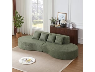 Canapé modulable,310x110x65 cm,2 pièces avec housse lavable,tissu,vert