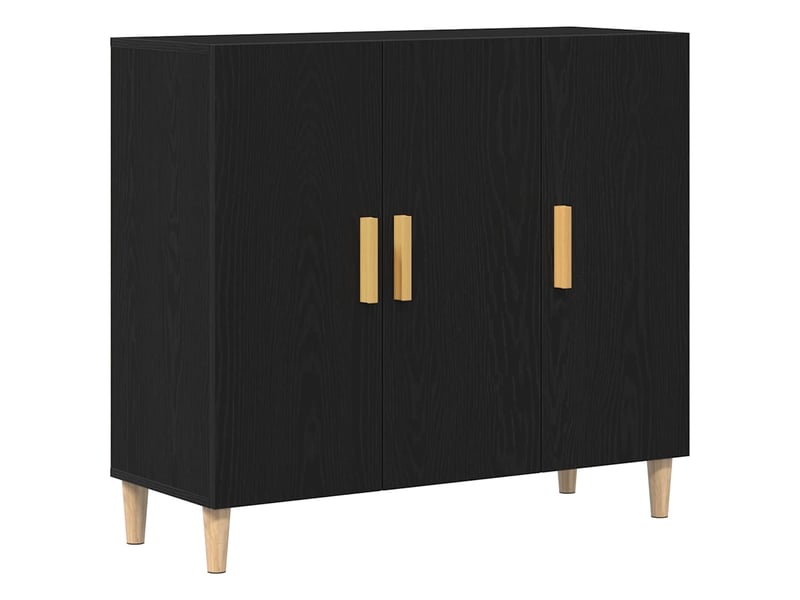  Buffet - bahut - meuble de rangement chêne noir 90 x 34 x 80 cm bois d'ingénierie  - Conforama A