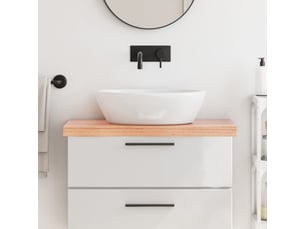 Comptoir de salle de bain, plan de travail marron 80x40x(2-6) cm bois traité cf65811