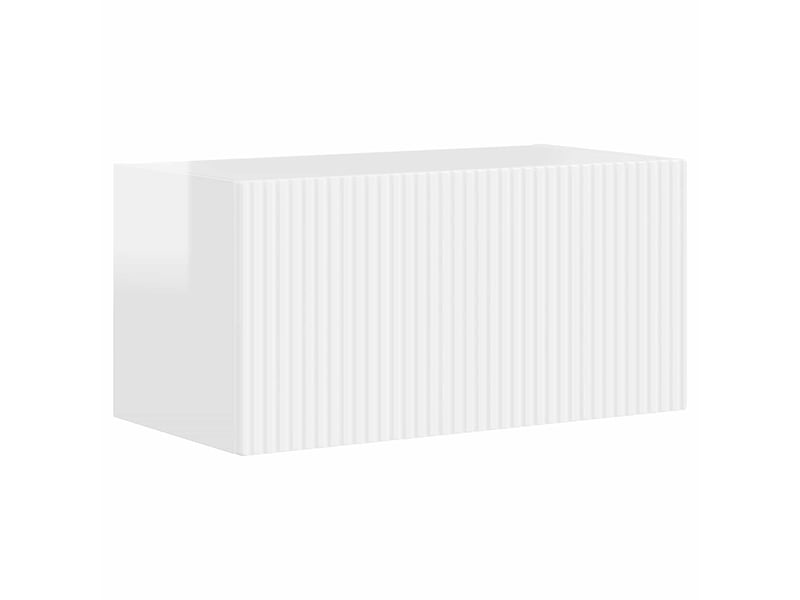  Ensemble meuble tv - banc tv - meuble de rangement 6 pcs blanc brillant bois d'ingénierie  - Conforama E