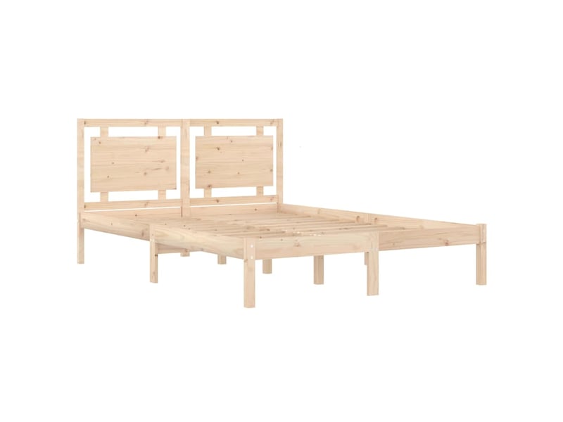 Lit double- lit adulte -  cadre de lit sans matelas 120x190 cm bois massif  - Conforama C