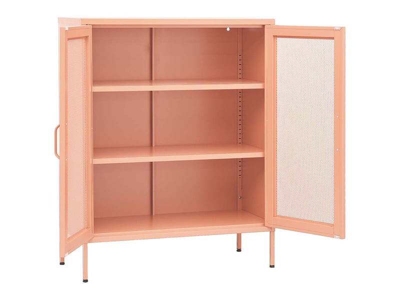  Armoire de rangement, rangement bureau rose 80x35x101,5 cm acier shl1520  - Conforama D
