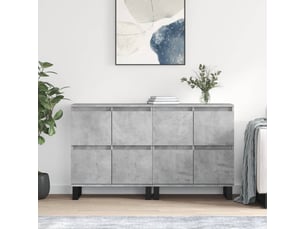 Buffets 2 pcs - bahut - meuble de rangement gris béton bois d'ingénierie