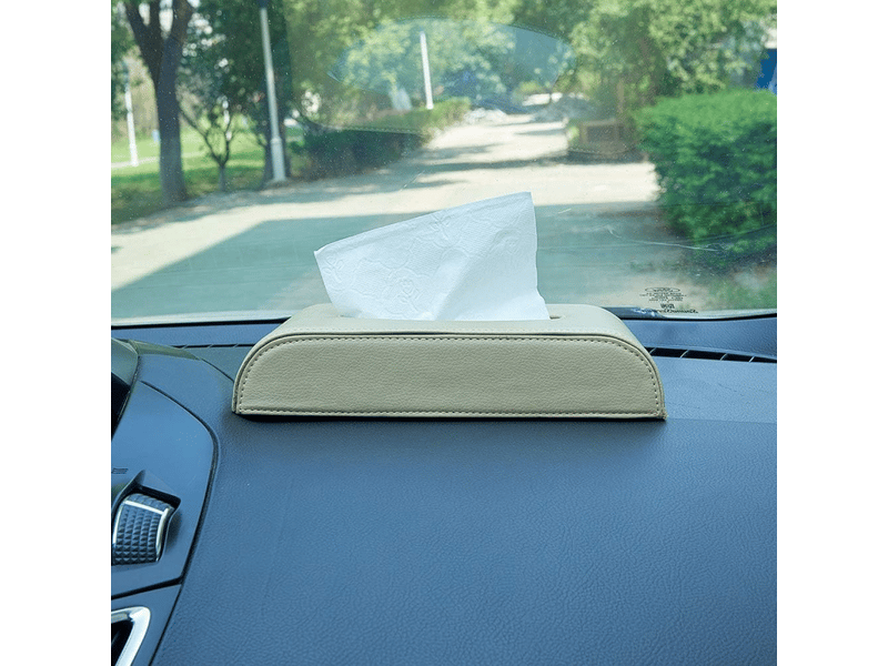 Porte-mouchoirs pour voiture, boîte à mouchoirs portable en cuir synthétique, boîte à serviettes rectangulaire, beige - Conforama D