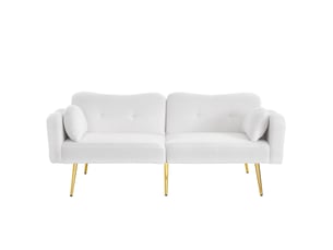Canapé droit relax manuel <strong></strong> <strong></strong> 2 places Tissu blanc