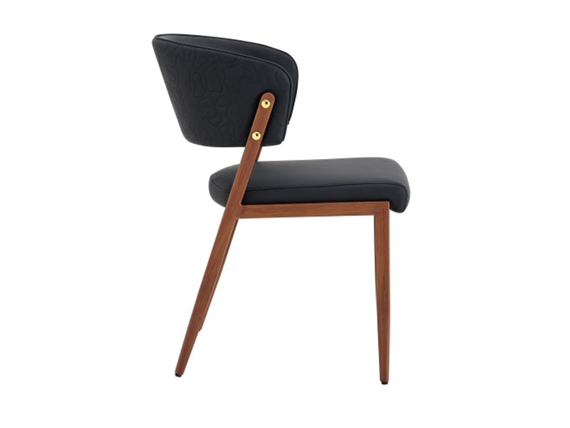 Chaise de salle à manger - lot de 2, moderne et rembourrée, cadre métal, dossier ergonomique, simili cuir - Conforama D