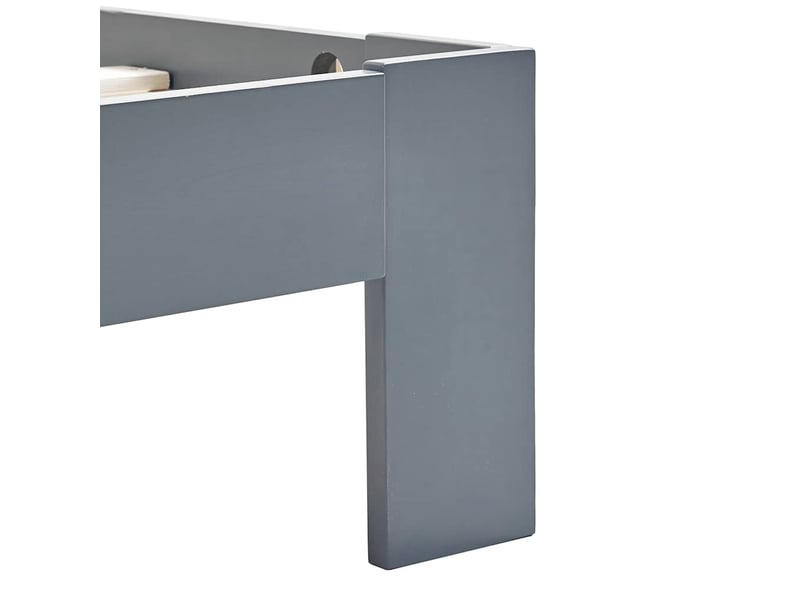  Lit simple- lit adulte -  cadre de lit sans matelas gris bois massif de pin 100x200 cm  - Conforama D