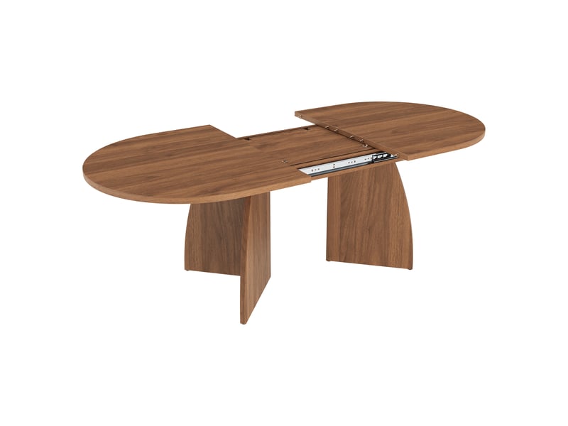  Table à manger ovale avec allonge marron - 90x150-200max.cm mdf  - Conforama E