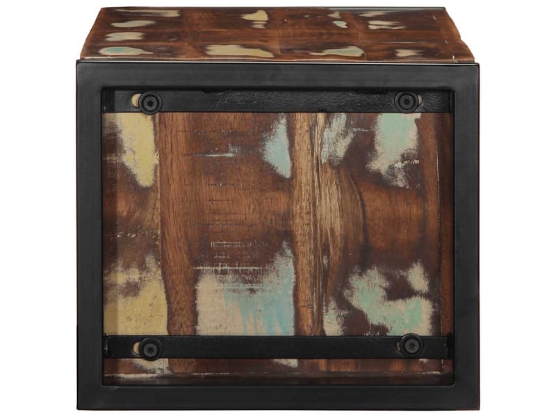 Meuble tv - banc tv - meuble de rangement multicolore 80x30x25 cm bois de récupération solide  - Conforama C