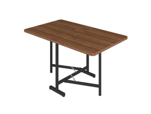 Table à manger extensible et pliante 120x80 cm, gain de place, pieds en alliage haute résistance, style moderne - noyer