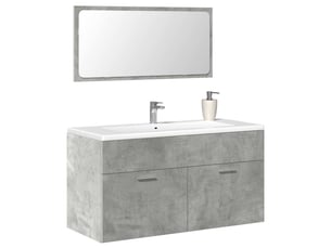 Armoire de bain avec miroir, cabinet de salle de bain gris béton bois d'ingénierie cf64972