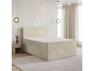 Lit avec rangement 180x200 cm <strong>MASSENO</strong>  <strong></strong> coloris beige