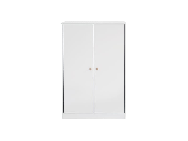  Armoire pour enfants 80x50x120cm avec 2 portes, penderie, design minimaliste moderne, gain de place, mdf, blanc  - Conforama A