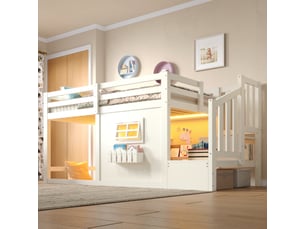 Lit mezzanine 90x200 cm <strong></strong> <strong>evarich</strong> coloris blanc