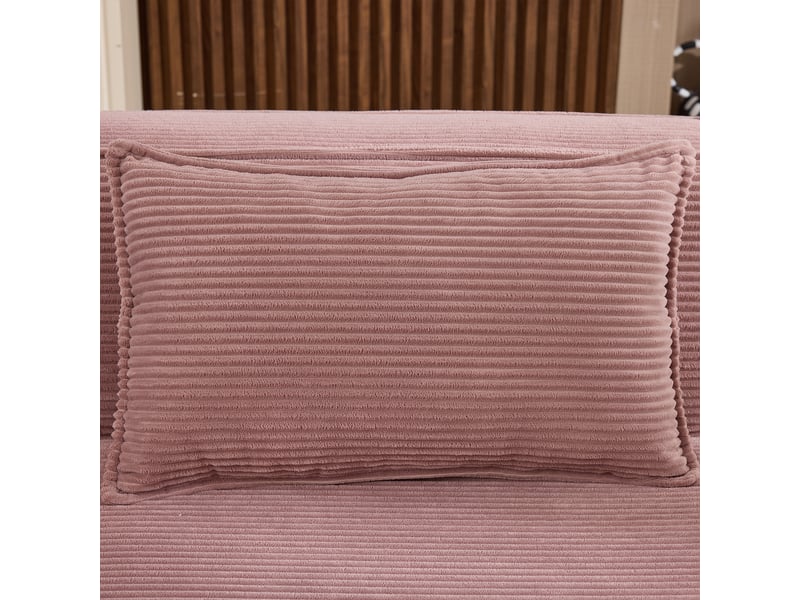 Canapé 2 places rose bébé en tissu polyester 235 cm - assise ressorts ensachés - Conforama W
