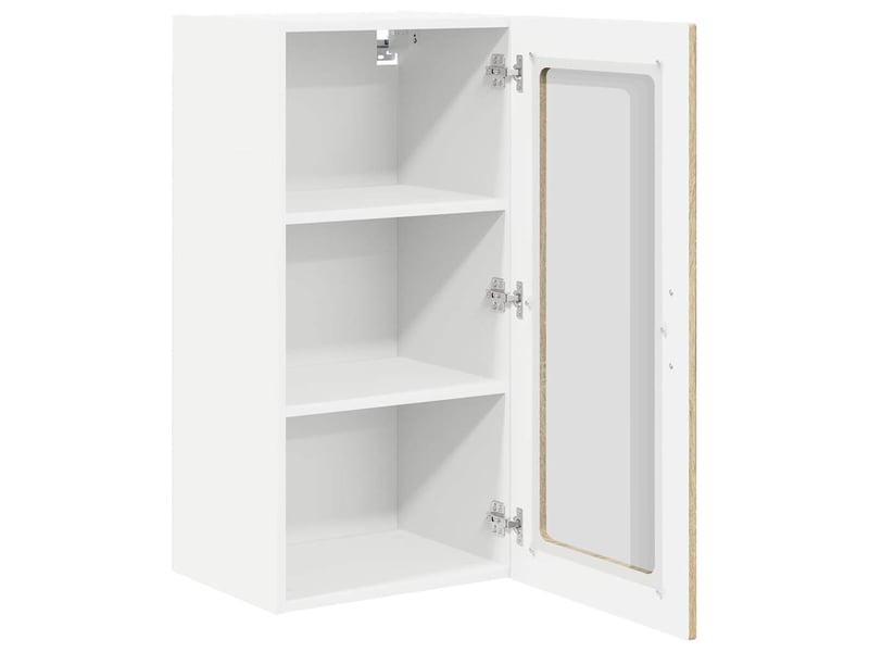  Meuble mural de cuisine, cabinet en verre mural 2 pcs chêne sonoma shl9724  - Conforama E