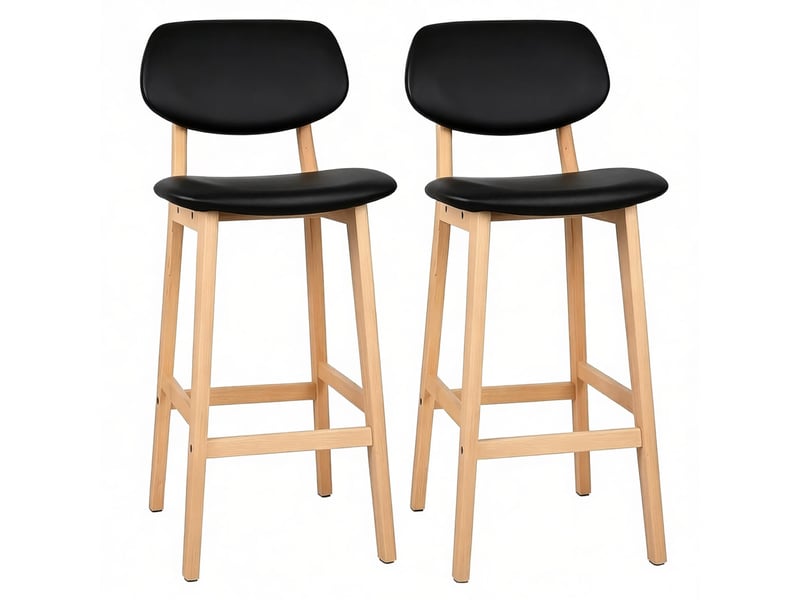 Tabourets de bar élégance lot de 2, stables, sièges rembourrés épais, chaises salle à manger modernes - Conforama A