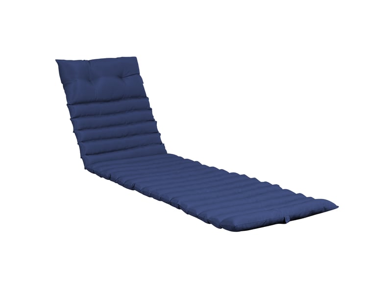 Lot de 2 coussins de transat d'extérieur 190 x 64 cm bleu marine en polyester, avec sangles réglables - Conforama E