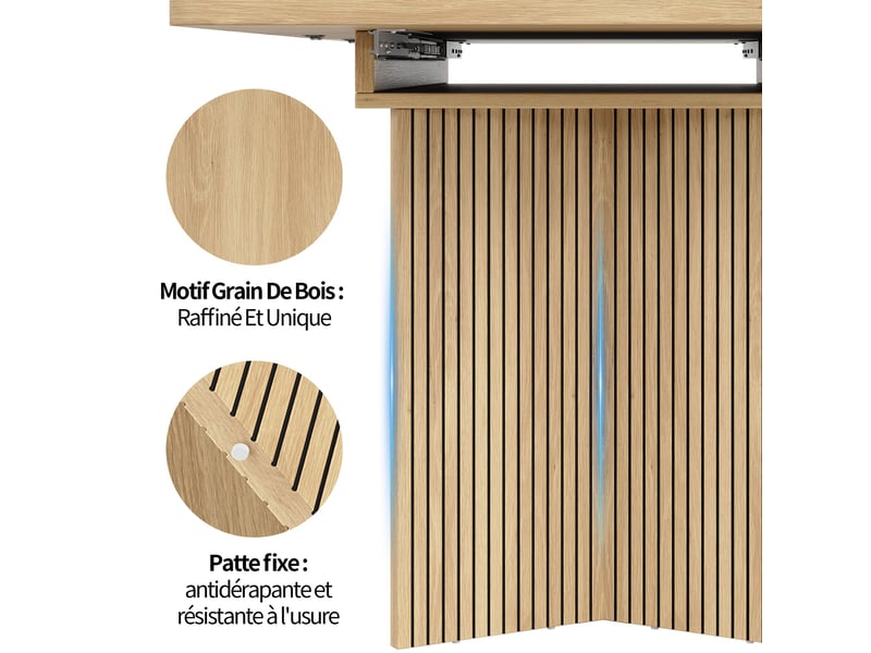 Table à manger extensible bois 120x80x76cm mdf salle à manger rangement pratique confort et fonctionnalité usage quotidien moderne - Conforama C