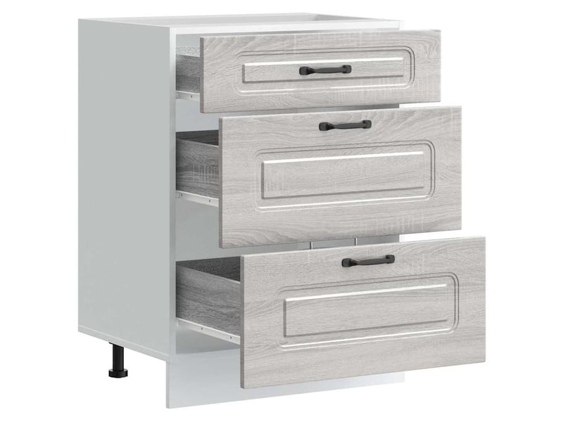  Meuble de rangement, armoire de cuisine kalmar sonoma gris bois d'ingénierie shl8493  - Conforama E