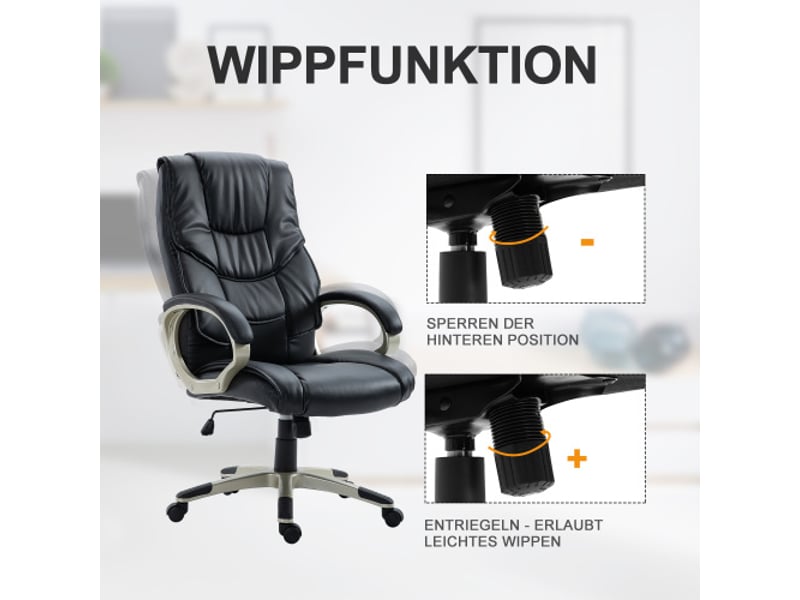 Chaise de bureau ergonomique inclinable, réglable en hauteur 114-124 cm, confortable  - Conforama D