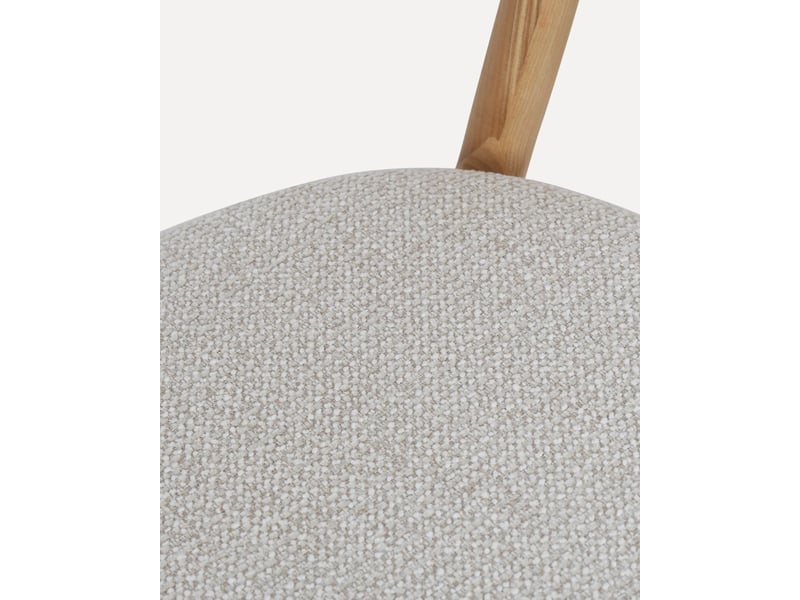 Chaise de salle à manger bois naturel chaise teinte naturelle et blanc cassé  - Conforama D