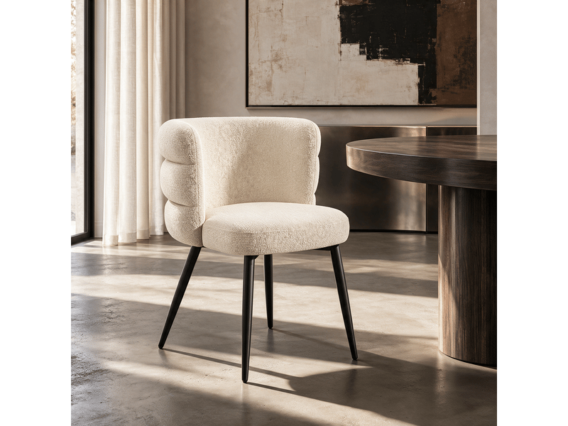  Lot de 2 chaises en velours texturé crème chelsea SC64VTCR - Conforama D