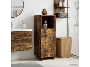 Armoire de salle de bain, meuble de rangement chêne fumé 36.5x38x95 cm