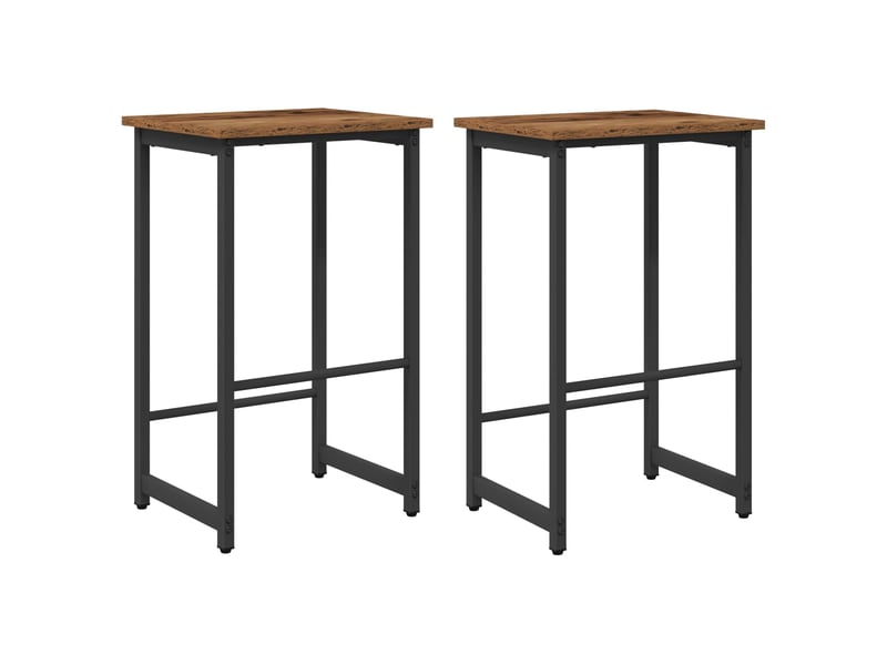  Lot de 2 tabouret de bar, chaise de bar bois ancien 40x32x64 cm shl84050  - Conforama A