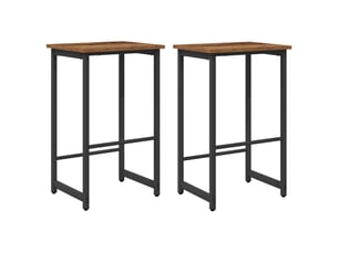 Lot de 2 tabouret de bar, chaise de bar bois ancien 40x32x64 cm shl84050