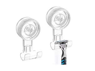 2 supports ventouse pour douche, amovibles. Idéaux salle de bain, cuisine, carrelage. Pour serviettes, vêtements et sacs.