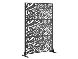 Brise-vue extérieur en métal 183 × 116 cm, panneau décoratif autoportant avec base stable