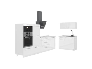 Vicco cuisine, blanc haute brillanceblanc, 380cm, pt marbre