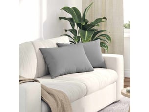 Lot de 2 coussins de canapé, coussins décoratifs tissu gris nuage 60 x 40 cm cf58881