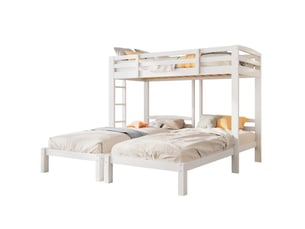 Lit superposé 90x200 cm OKWISH   coloris blanc