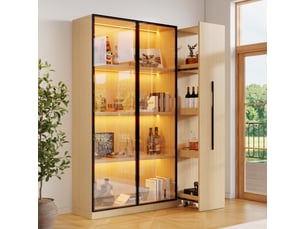 Vitrine coloris bois clair  <strong>SAPGAKS</strong> <strong></strong> - 110 cmx160 cm