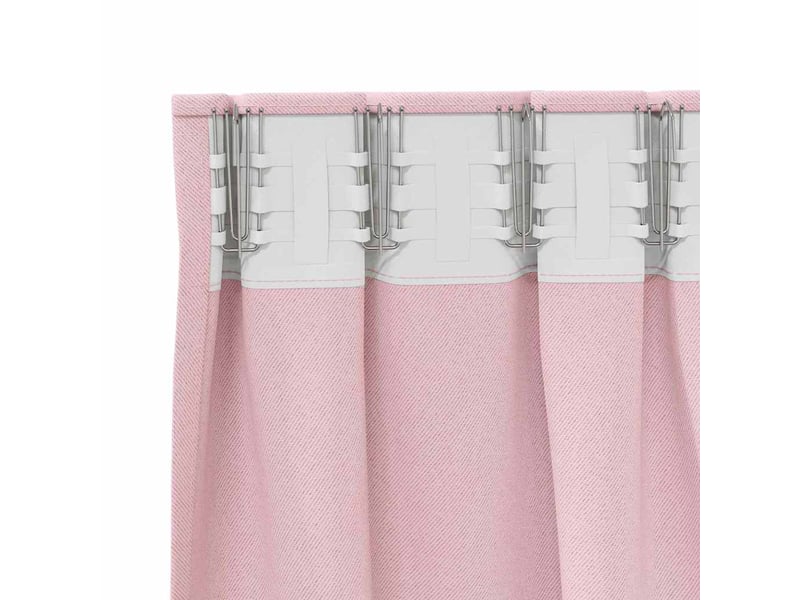 Lot de 2 rideaux occultants, rideaux black-out avec anneaux rose bébé 260 x 140 cm cf44755 - Conforama E