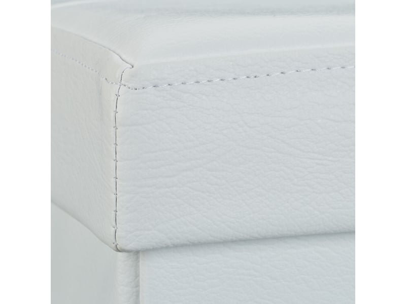  Tabouret de rangement pliant 38 x 76 x 38 cm avec 85 litres de capacité design moderne en similicuir blanc 13_0005715  - Conforama E