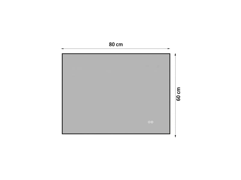  Miroir de salle de bain led 60x80 cm avec cadre en aluminium, rétroéclairé, anti-buée, 3 couleurs dimmables  - Conforama C