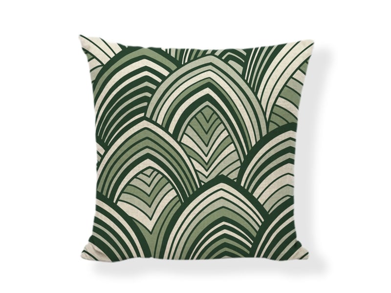 Housses de coussin 45 x 45 cm lot de 4 coussin exterieur impermeable vert double face doux taie oreiller housse coussin feuilles coussin canape pour jar - Conforama D