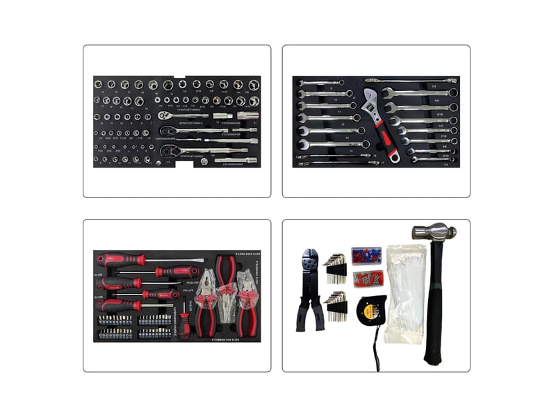  Coffre à outils en acier 50 x 27 x 35 cm noir et orange, 3 tiroirs, poignée et fermoirs métalliques  - Conforama E