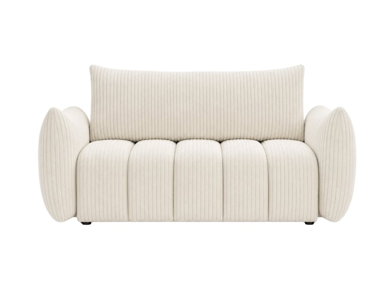  Moorea - canapé droit convertible gros velours côtelé 2 places beige  - Conforama A