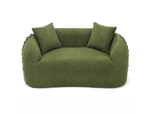 Canapé 2 places courbé duboisdesign série baseball tissu chenille vert  155×67×90 cm