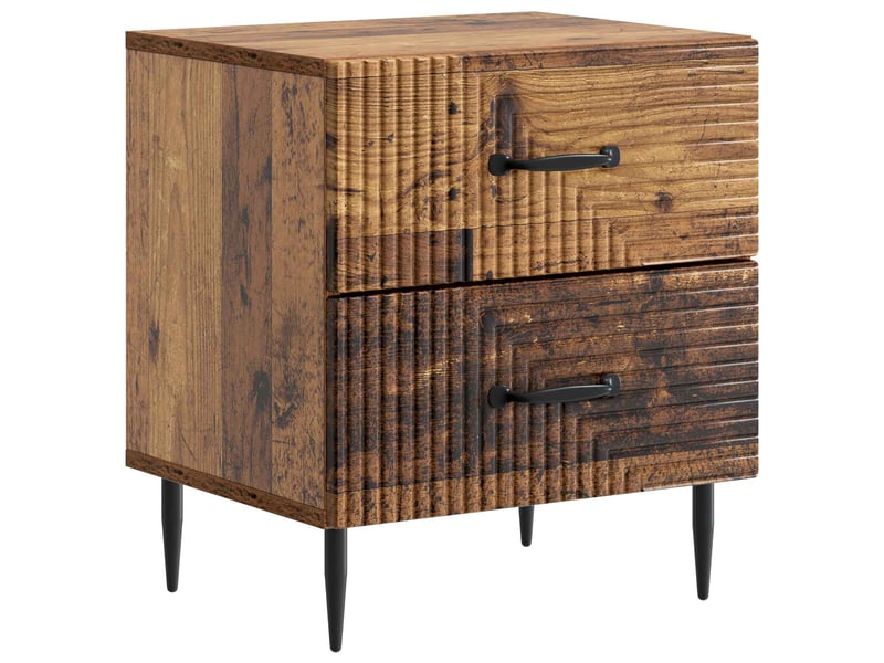  Table de chevet - cabinet de chevet - table de nuit 2 pièces bois ancien 43 x 34,5 x 47,5 cm  - Conforama D