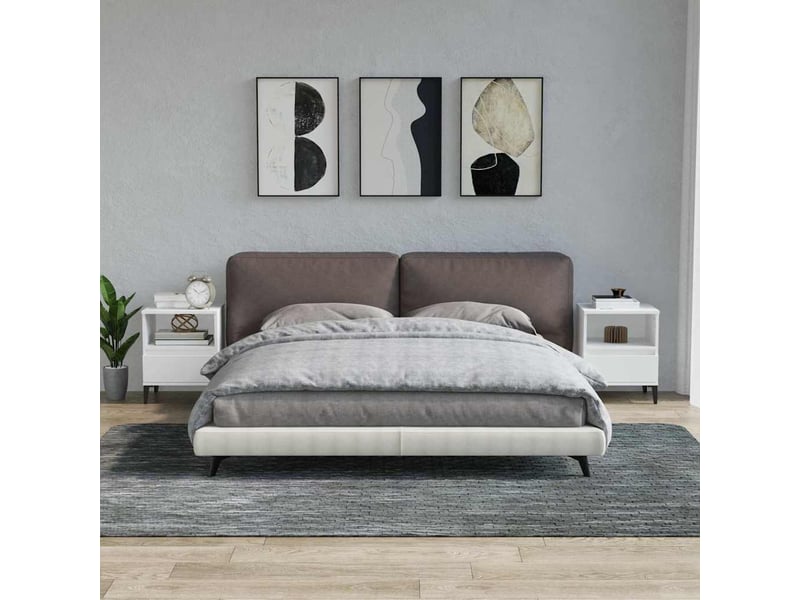  Lot de 2 table de chevet, table d'appoint blanc 40x35x50 cm  - Conforama B