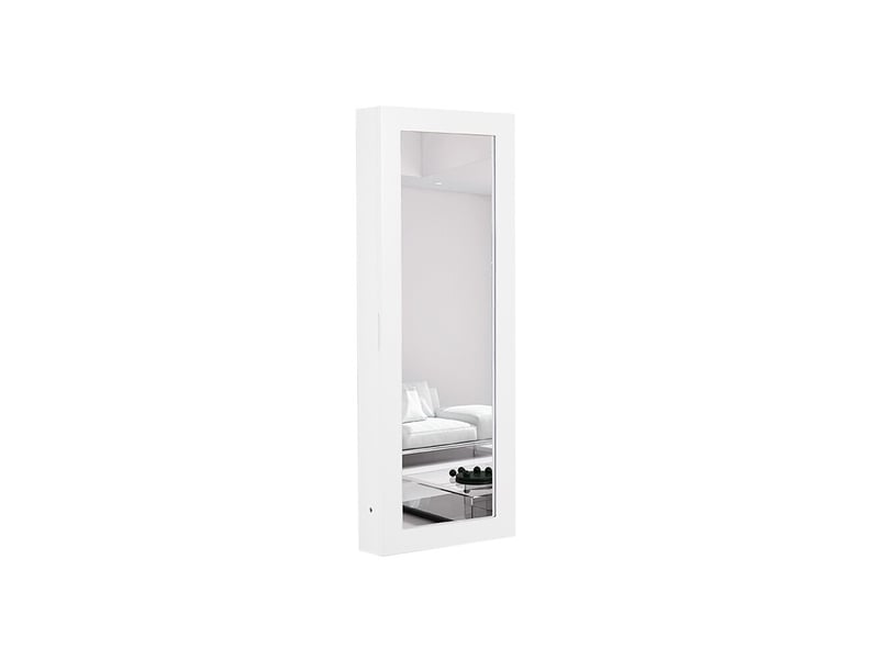  Table à repasser murale avec meuble miroir et rangements mdf blanc 95.5x35.5x9.5 cm T3143P528213 - Conforama A